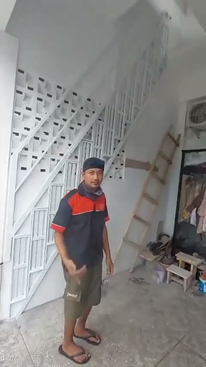 proses sampai jadi tangga lipat.solusi ruang sempit. #tanggalipat#tanggaminimalis #laslistrik