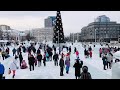 Поездка в Аквилон(Хаски). Нас не пустили. Едем в Члб смотреть ледовый городок.