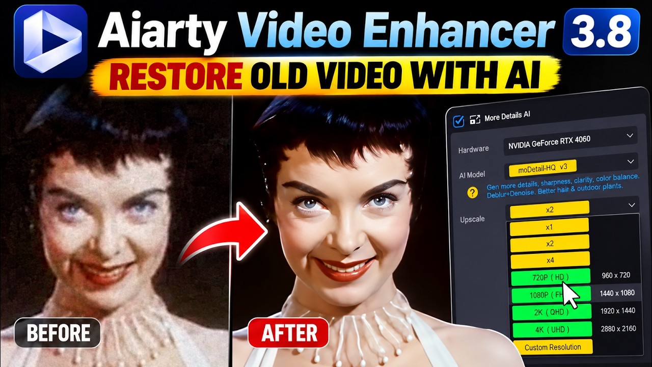 Aiarty Video Enhancer 3.8 Review: Restore & Upscale Vintage Video Without a Subscription