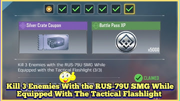 CODM Kill 3 Enemies With the RUS-79U SMG While Equipped With The Tactical Flashlight Task Complete