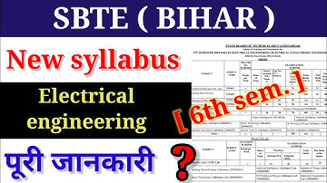 SBTE Bihar new syllabus electrical engineering 6th semester |