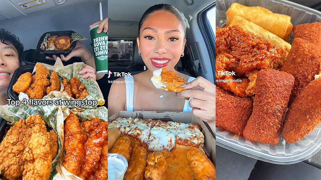 Asmr EATING 🍔| 27 | taco bell with orange cream, chipotle, wingstop, TRIPLE DIPPER and more!
