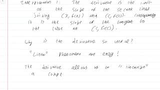 Famous Real Analysis Lecture 22 Part 1: Definition and interpretation of the derivative Wealth