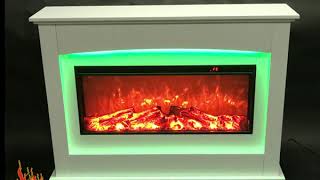 35 insert electric fireplace with white mantel