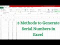 How to Generate Serial Numbers in Excel - 3 Methods Explained