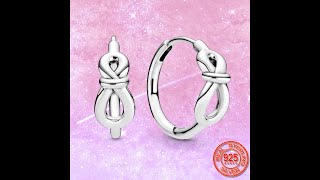 Новинка 2020! серьги кольца из стерлингового серебра 925 пробы с узлом бесконечности для женщин screenshot 5