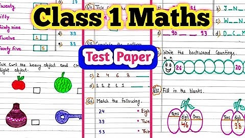 Class 1 Maths Question Paper| Class 1 Maths Worksheet| Maths Worksheet for Class 1| Maths Worksheet 