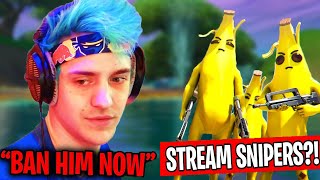 I Stream Sniped STREAMERS Until I Got BANNED On Fortnite! (Peely Army Stream Snipe)