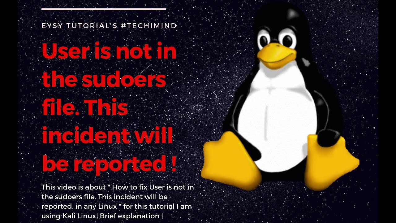 User not in sudoers. Is not sudoers file this incident will be reported. User is not in the sudoers file. This incident will be reported. Перевод. First is not in the sudoers file. This incident will be reported..