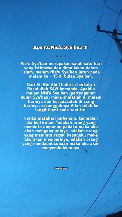 Apa Itu Nisfu Syaban #short