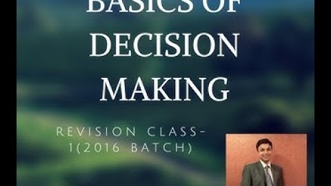 CA Final Costing | Decision Making-Revisionary Class (2016)