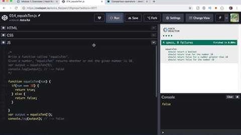 JavaScript Exercises | Hack Reactor Bootcamp Prep | Module 1: 014_equalsTen