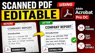 How to Make a Scanned PDF Editable Using Adobe Acrobat Pro DC | OCR Tutorial (Easy & Fast)