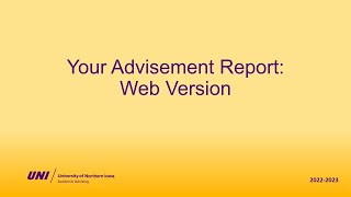 Your Advisement Report: Web Version