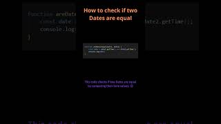 How to check if two dates are equals #shorts #javascript