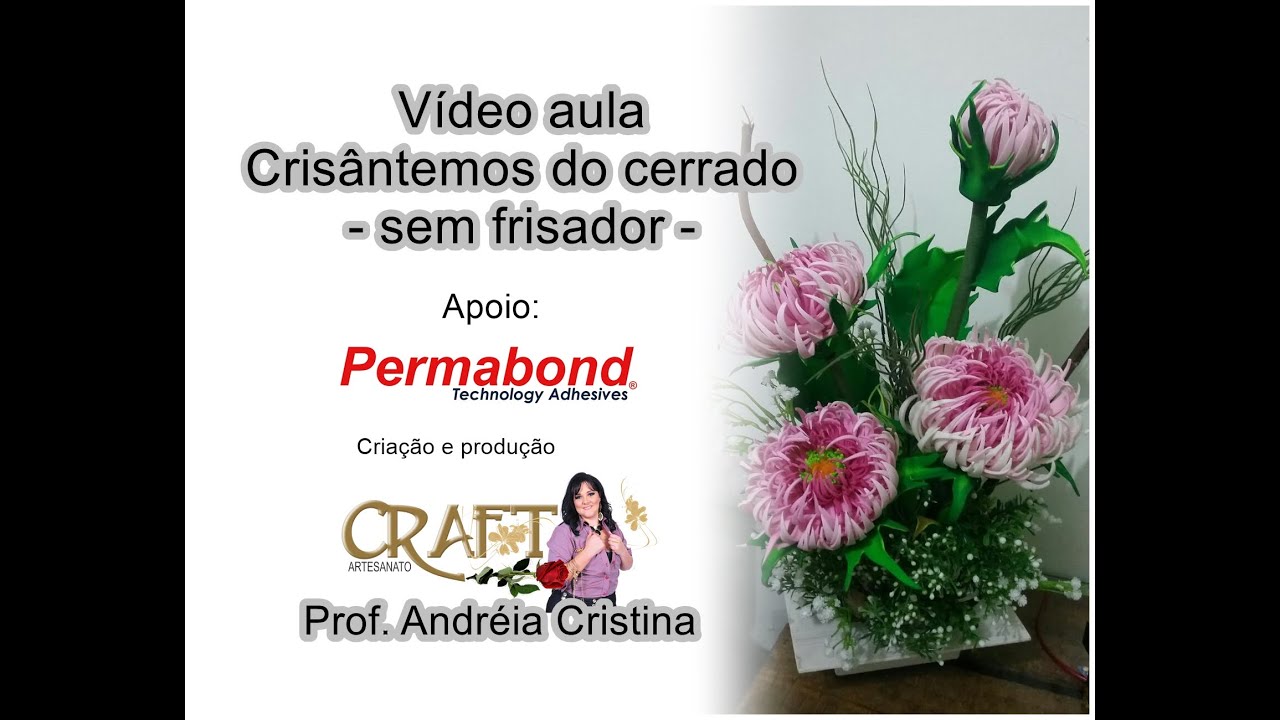 VÍDEO AULA CRISÂNTEMOS  sem frisador - Prof. Andreia Cristina