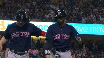 BOS@LAD: Bradley Jr. and Hill score on an error