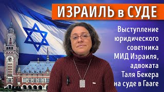 Израиль в суде. Выступление юридического советника МИД Израиля, адвоката Таля Бекера на суде в Гааге