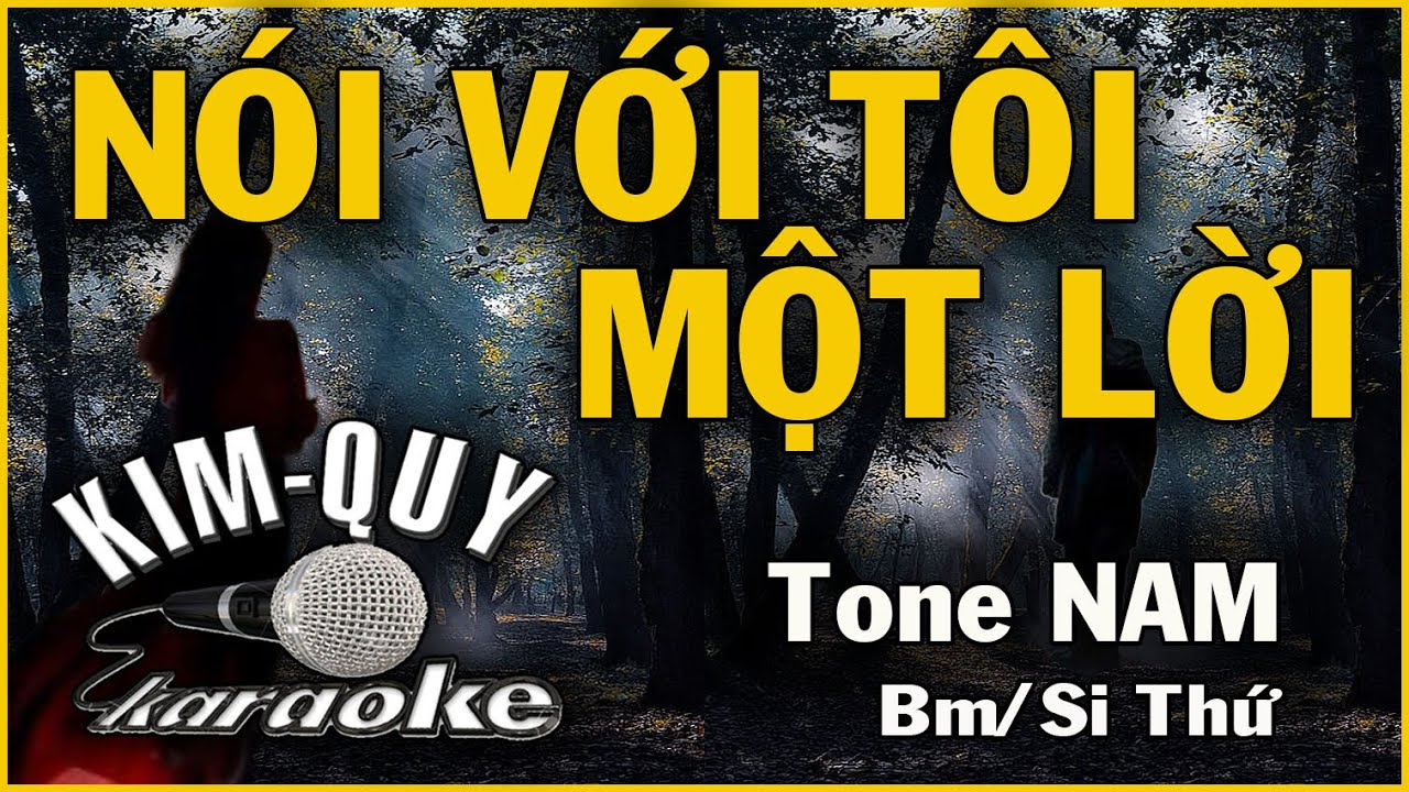 NÓI VỚI TÔI MỘT LỜI - KARAOKE Ballad Slow - Tone NAM ( Bm/Si Thứ )