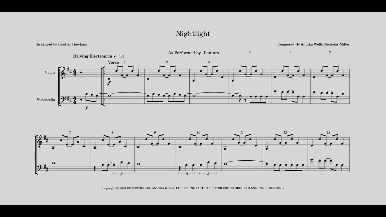 Nightlight Illenium Violin Cello Duo Arrangement