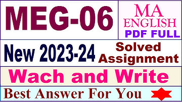 meg 06 solved assignment 2023-24 / meg 06 solved assignment 2024 / ignou meg 06 assignment 2024