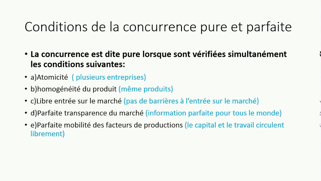 La concurrence pure et parfaite YouTube La concurrence pure et parfaite YouTube
