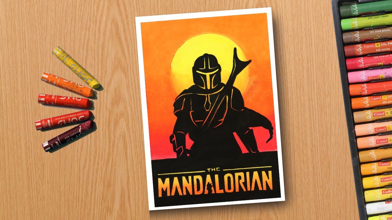 Mandalorian oil pastel drawing step by step | Drawing The Mandalorian ...