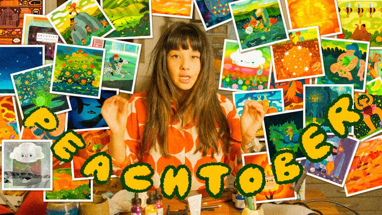 A PAINTING EVERY DAY FOR A MONTH PEACHTOBER 2021 - YouTube