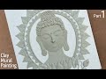 Buddha clay mural painting on canvas part 1