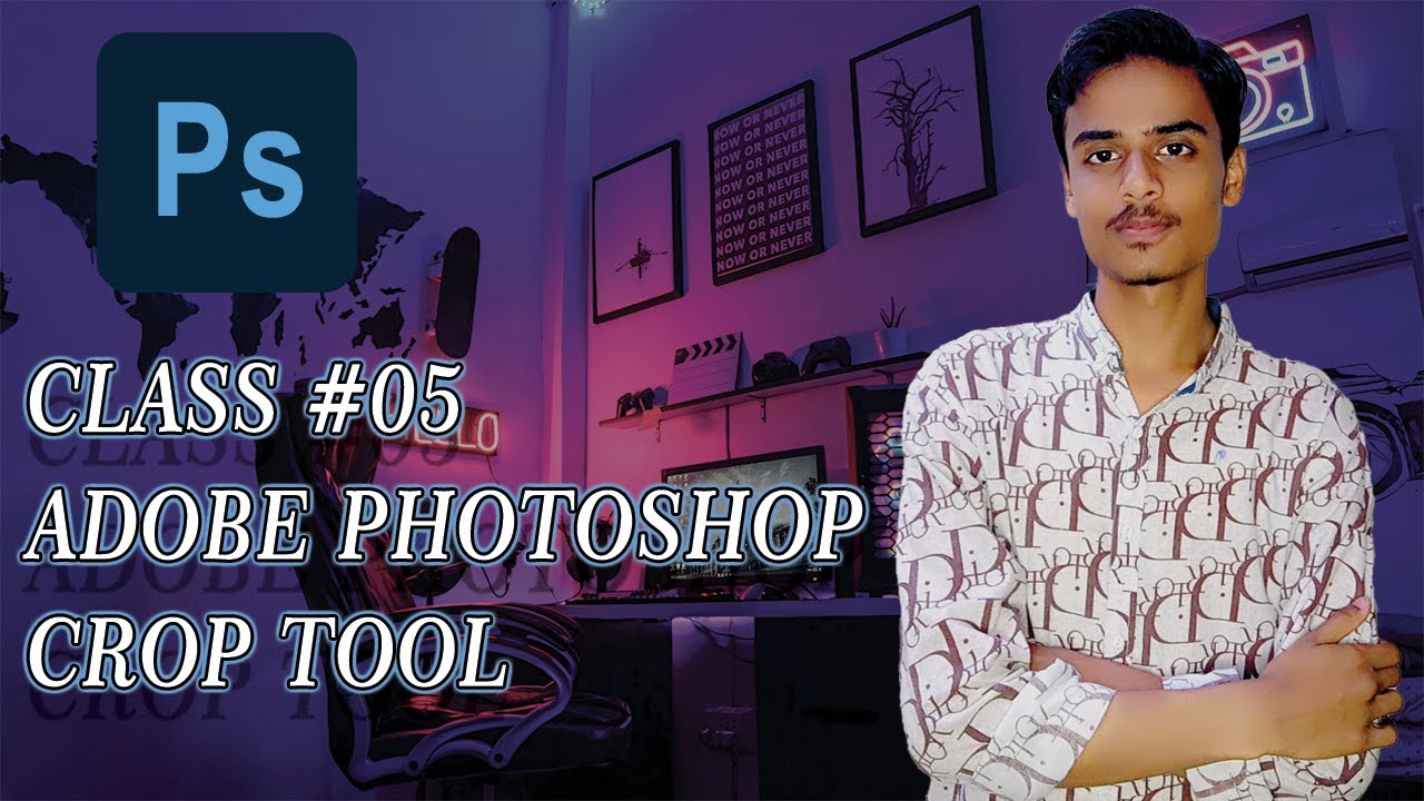 Crop Tool - Adobe Photoshop for Beginners - Class 5 - Urdu