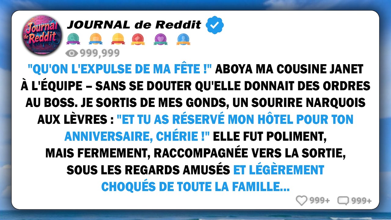 Dix ans de mépris de la part de ma cousine, et elle ne m’a même pas reconnu quand elle a crié à ses employés de « me sortir de SA fête » sur le chemin. Ce qu’elle ignorait, c’est que cet hôtel où...