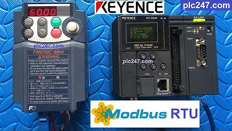 PLC Keyence "Modbus RTU" FUJI FRENIC Tutorial