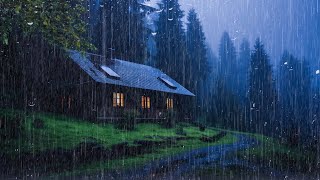 Rain On An Ancient Roof For Sleeping - Deep Sleep With Heavy Rain Thunder Sound At Night Relax