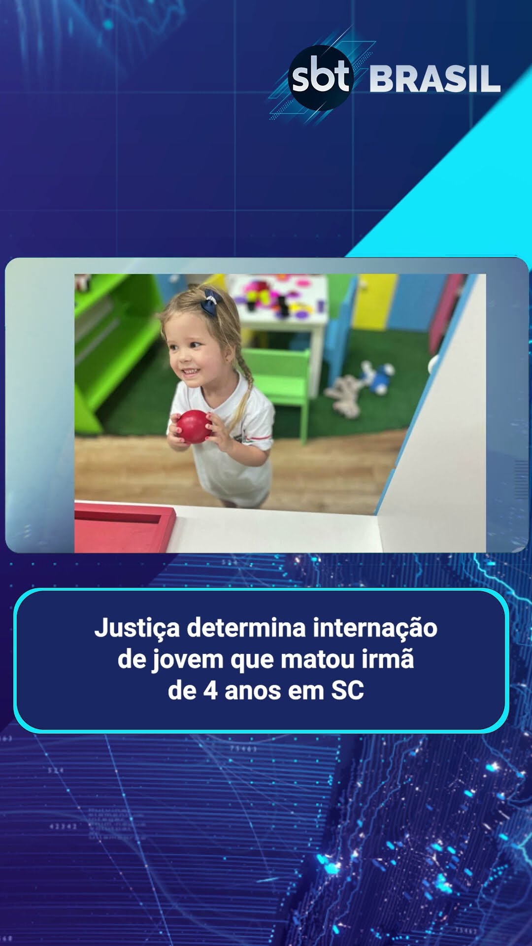 Justiça determina internação de jovem que matou irmã de 4 anos em SC