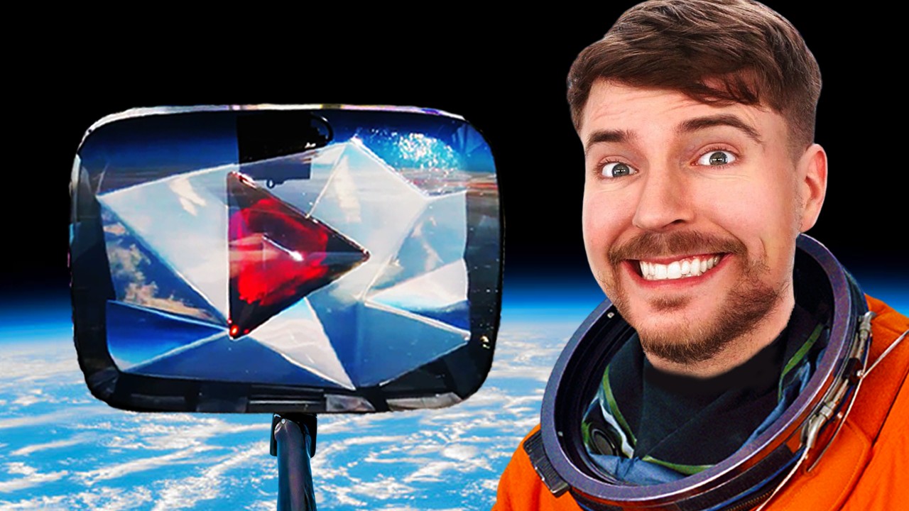 I Sent MrBeast's 100 Million Playbutton into Space's Banner