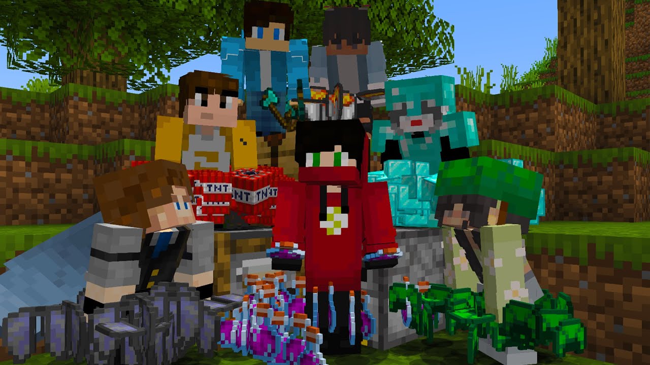 Minecraft Random Item Challenge VS 6 Hunters