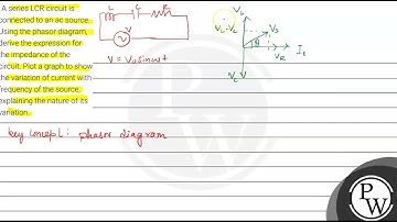 A series LCR circuit is connected to an ac source. Using the phasor diagram, derive the expressi...