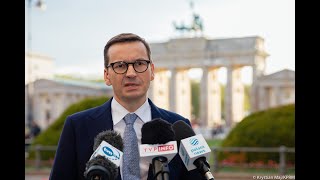 Mateusz Morawiecki po spotkaniu z kanclerzem Niemiec Olafem Scholzem w Berlinie