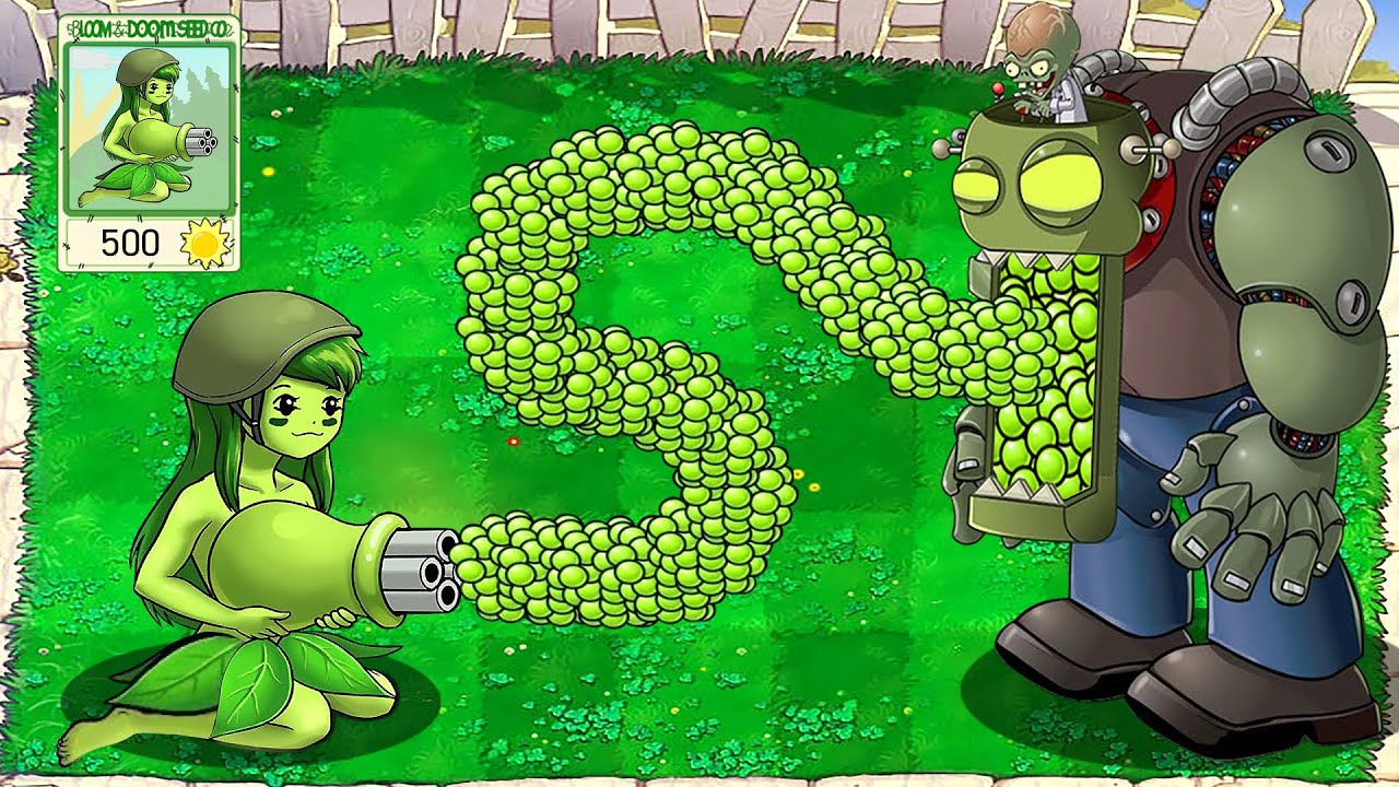 999 Anime Gatling PEA Plants VS 1 Dr. Zomboss Mod Gameplay - YouTube
