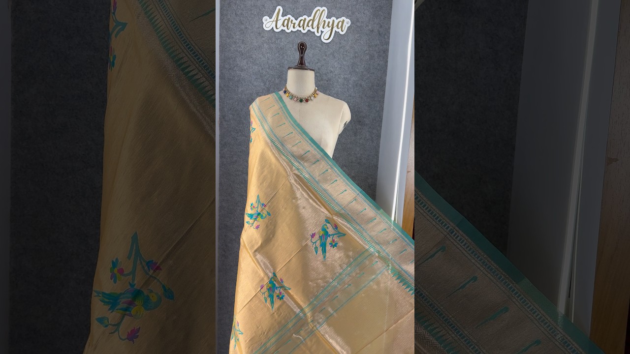 Pure Fully Zari Woven Parrot Motif Paithani Dupatta