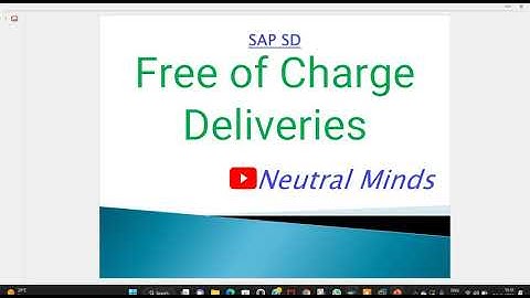 SAP SD : Free of charge Delivery complete process with configuration