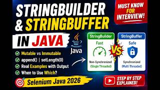 375. StringBuilder and StringBuffer classes in Java (Selenium Java 2026)