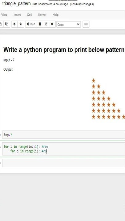 Python Program to print Triangle Pattern - YouTube