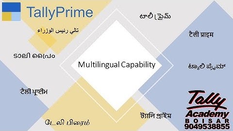 Multi Lingual Capabilities of TallyPrime