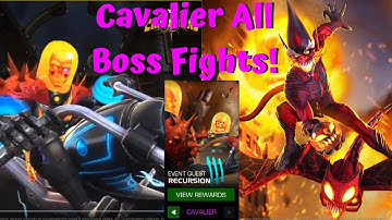 New Cavalier All Boss Fights! Cosmic Ghost Rider! Red Goblin! Oneshot! - Marvel Contest of Champions