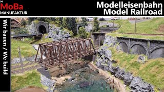 Modelleisenbahn H0 - WIR BAUEN den Alpen See und gießen 2K Modellwasser Lost Place Panzer Seegrund