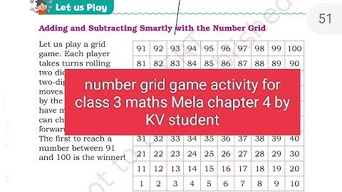 number grid game activity for class 3 maths Mela chapter 4 by KV student