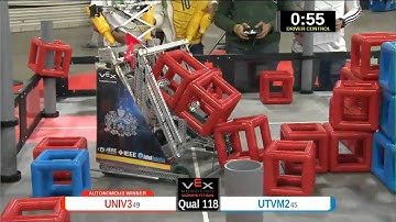 2015 VEXU Q118 - UNIV3 vs UTVM2 - 29 to 6-Division Div-VEX U-VEX Worlds 2015
