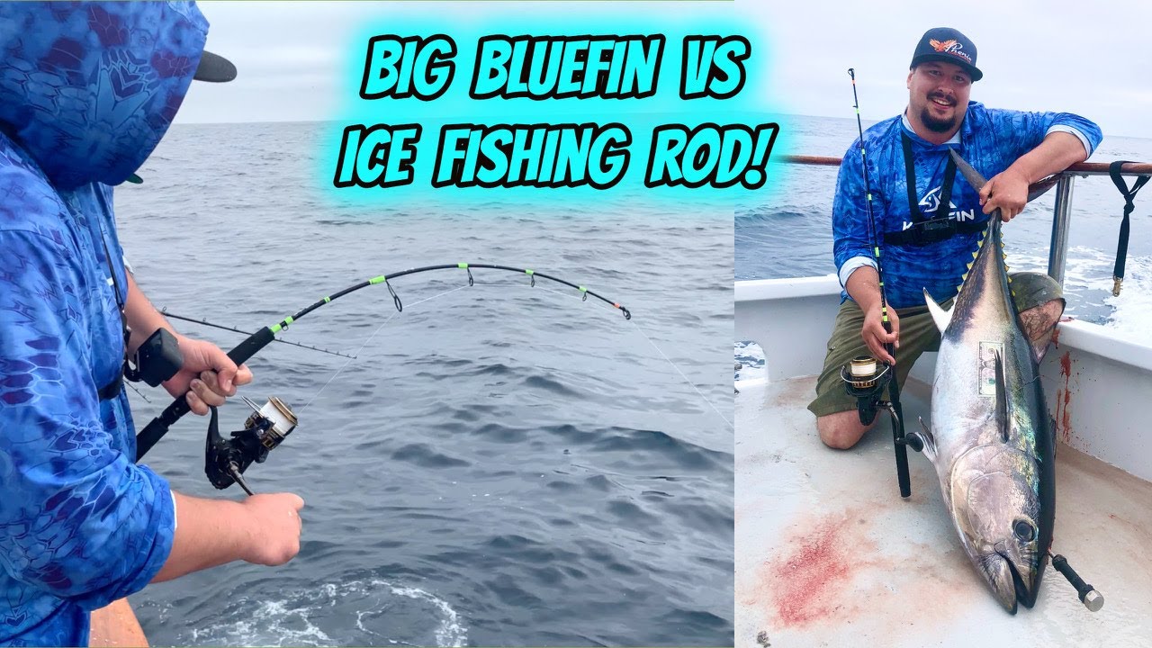 BIG BLUEFIN TUNA vs ICE FISHING ROD! (FULL LENGTH FIGHT) 