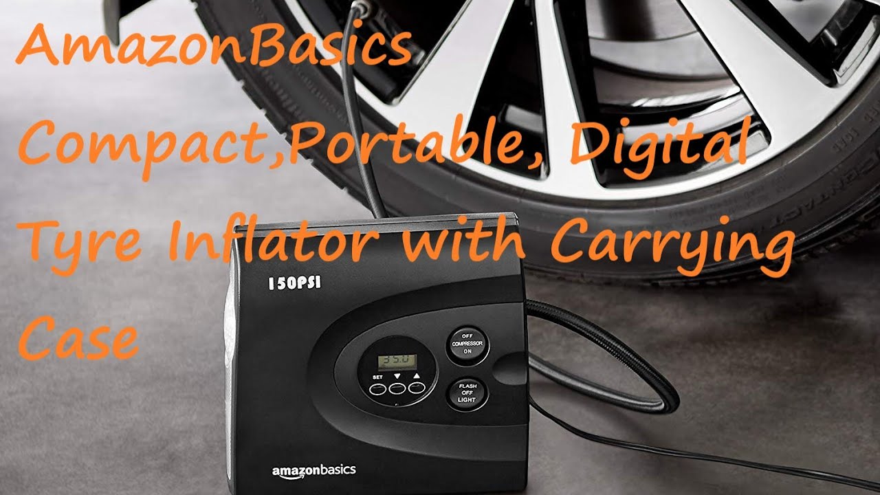 basics Compact Portable 12V 150 PSI Digital Tyre Inflator with  Carrying Case